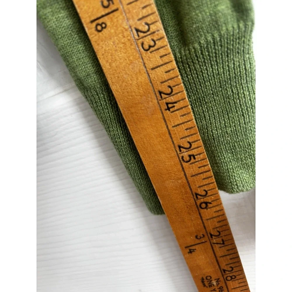 Davis & Squire Sweater Mens 2XL Extra Fine Merino Wool V-Neck Apple Green - Picture 5 of 7